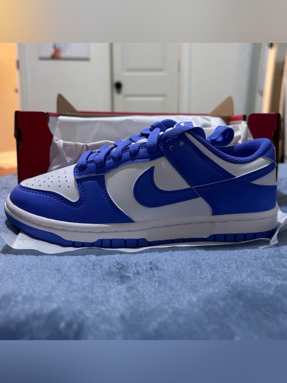 Nike Dunk Low — White and Sapphire Blue - Picture 1 of 3